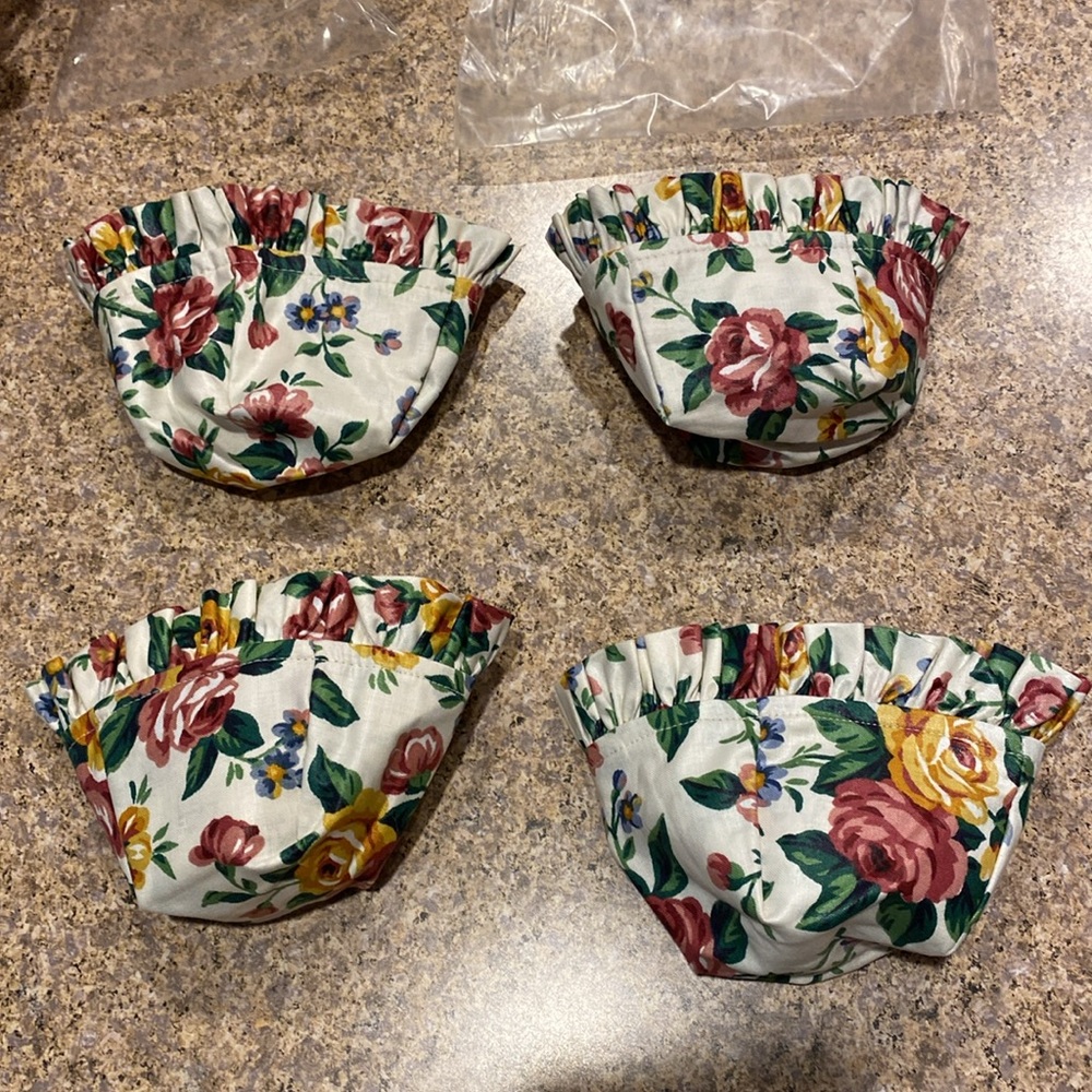 4 Longaberger Thyme Fabric Basket Liners Garden Splendor Floral - Picture 3 of 14